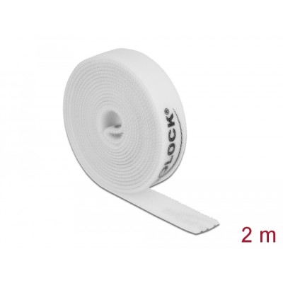 Delock Hook-and-loop tape on roll L 2 m x W 15 mm white