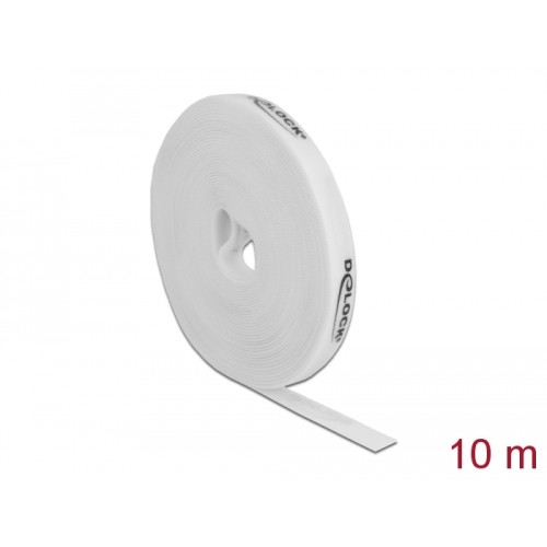 Delock Hook-and-loop tape on roll L 10 m x W 15 mm white