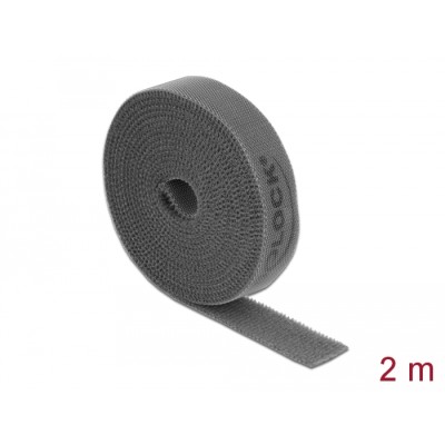 Delock Hook-and-loop tape on roll L 2 m x W 15 mm grey