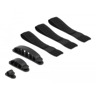 Delock Cable holder and hook-and-loop tape set 6 pieces