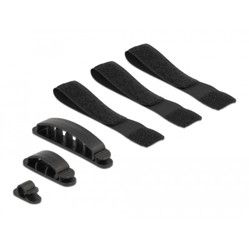 Delock Cable holder and hook-and-loop tape set 6 pieces