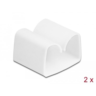 Delock Cable holder clip 2 pieces white