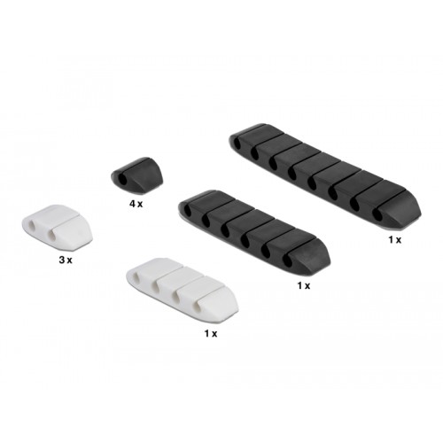 Delock Cable holder trapezoid self-adhesive combo set 10 pieces black / white