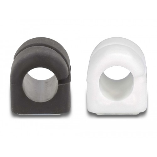 Delock Cable holder self-closing and self-adhesive 3 pieces black / white