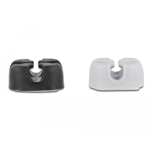 Delock Cable holder cross-shaped self-adhesive 4 pieces black / grey