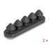 Delock Cable holder with 5 feed-throughs self-adhesive black set 2 pieces