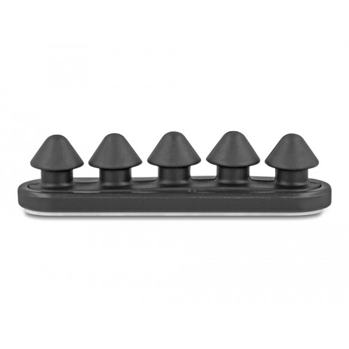 Delock Cable holder with 5 feed-throughs self-adhesive black set 2 pieces