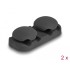 Delock Cable holder with 4 feed-throughs self-adhesive black set 2 pieces