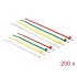 Delock Cable ties coloured L 100 x W 2.5 mm + L 200 x W 3.6 mm 200 pieces