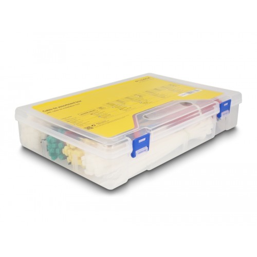Delock Cable tie assortment box with cable tie installation tool 600 pieces assorted colours