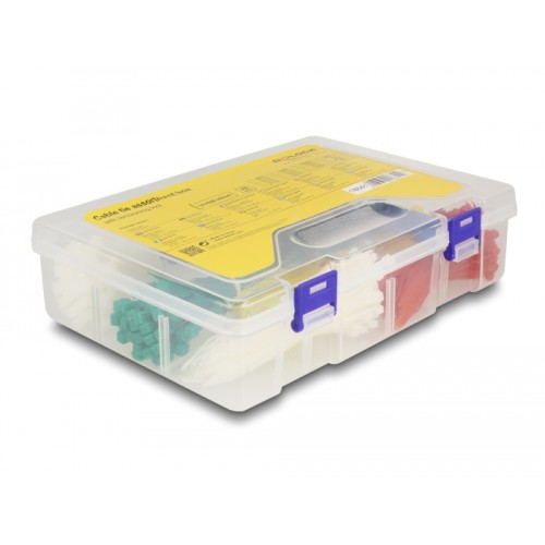 Delock Cable tie assortment box with tensioning tool 350 pieces assorted colours