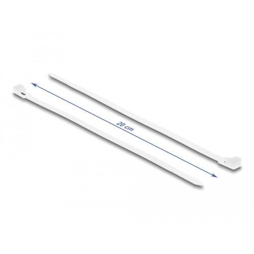 Delock Cable ties reusable L 200 x W 4.8 mm 100 pieces white