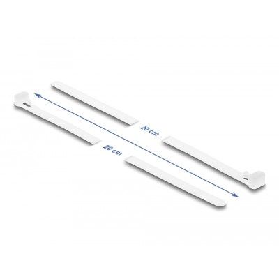Delock Cable ties reusable L 200 x W 7.2 mm 100 pieces white 2