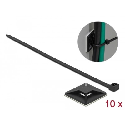 Delock Cable Tie Mount 40 x 40 mm with Cable Tie L 250 x W 7.2 mm black
