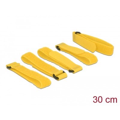 Delock Hook-and-loop fasteners L 300 mm x W 20 mm 5 pieces with loop yellow