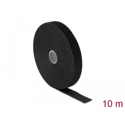 Delock Hook-and-loop tape on roll L 10 m x W 20 mm black