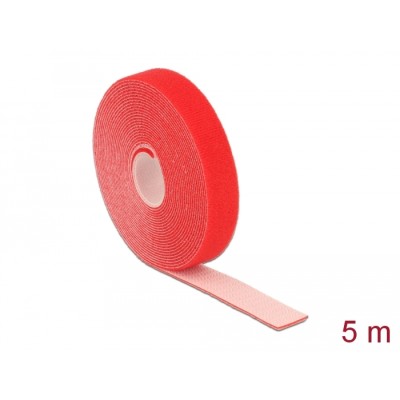 Delock Hook-and-loop tape on roll L 5 m x W 20 mm red