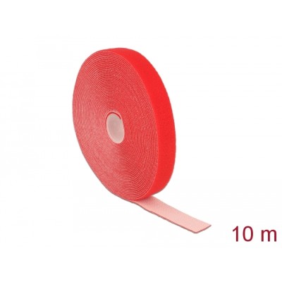 Delock Hook-and-loop tape on roll L 10 m x W 20 mm red