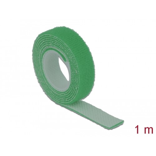 Delock Hook-and-loop tape on roll L 1 m x W 13 mm green