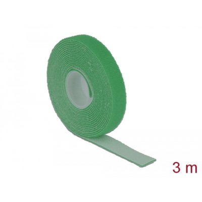 Delock Hook-and-loop tape on roll L 3 m x W 13 mm green