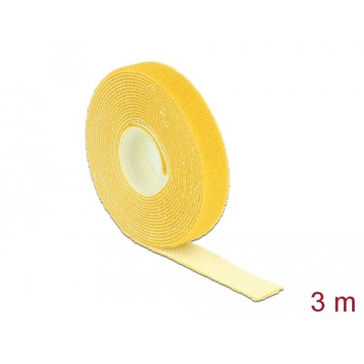 Delock Hook-and-loop tape on roll L 3 m x W 13 mm yellow