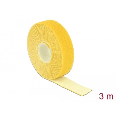 Delock Hook-and-loop tape on roll L 3 m x W 20 mm yellow