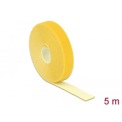 Delock Hook-and-loop tape on roll L 5 m x W 20 mm yellow