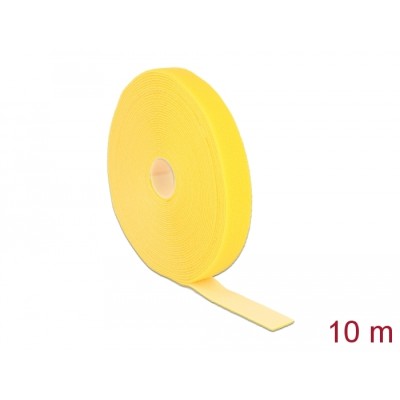 Delock Hook-and-loop tape on roll L 10 m x W 20 mm yellow