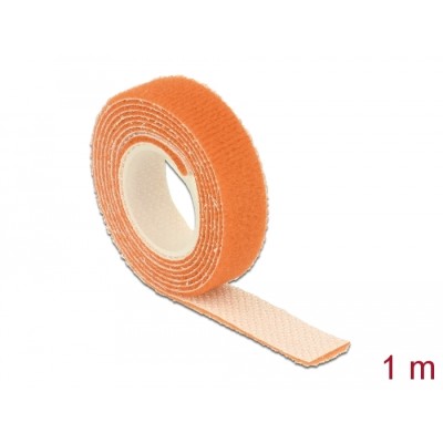 Delock Hook-and-loop tape on roll L 1 m x W 13 mm orange