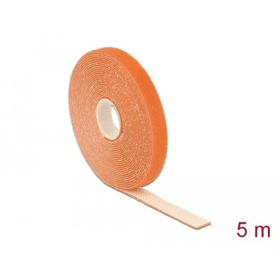 Delock Hook-and-loop tape on roll L 5 m x W 13 mm orange