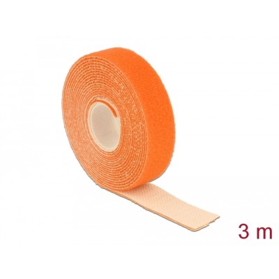Delock Hook-and-loop tape on roll L 3 m x W 20 mm orange