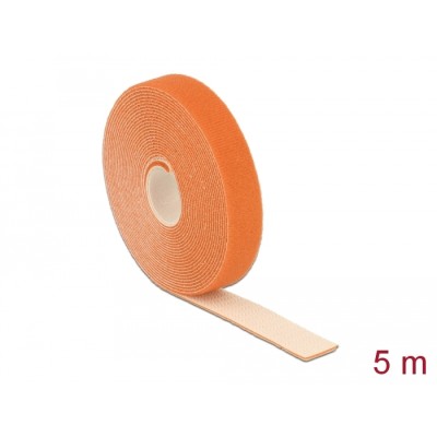 Delock Hook-and-loop tape on roll L 5 m x W 20 mm orange