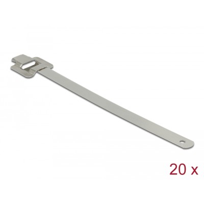 Delock Cable tie stainless steel reusable with folding clasp L 150 x W 10 mm 20 pieces