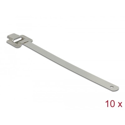 Delock Cable tie stainless steel reusable with folding clasp L 400 x W 10 mm 10 pieces