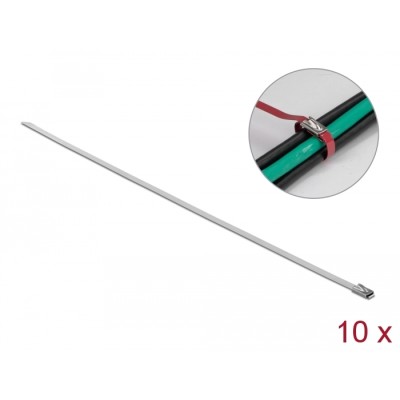 Delock Stainless Steel Cable Ties L 500 x W 4.6 mm 10 pieces