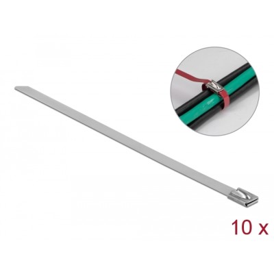 Delock Stainless Steel Cable Ties L 400 x W 7.9 mm 10 pieces