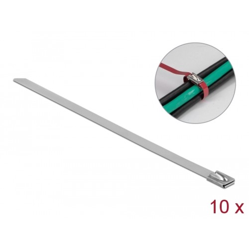 Delock Stainless Steel Cable Ties L 400 x W 7.9 mm 10 pieces