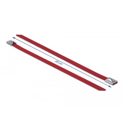 Delock Stainless Steel Cable Ties L 200 x W 7.9 mm red 10 pieces 2