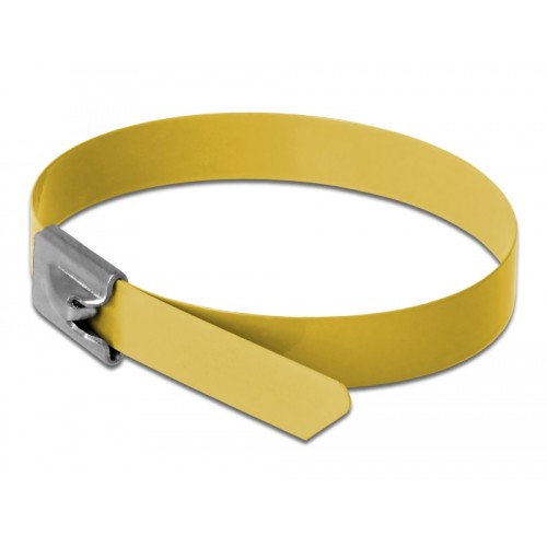 Delock Stainless Steel Cable Ties L 300 x W 7.9 mm yellow 10 pieces