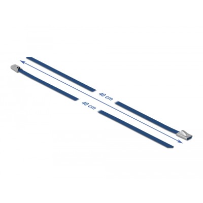 Delock Stainless Steel Cable Ties L 400 x W 4.6 mm blue 10 pieces 2