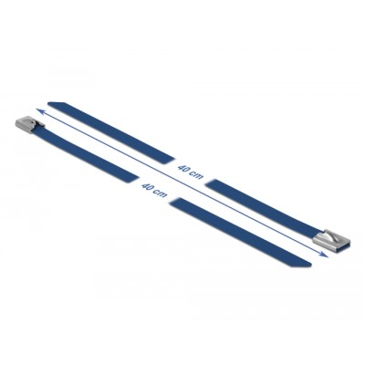 Delock Stainless Steel Cable Ties L 400 x W 7.9 mm blue 10 pieces 2