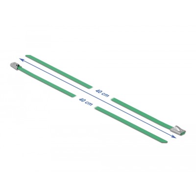 Delock Stainless Steel Cable Ties L 400 x W 4.6 mm green 10 pieces 2