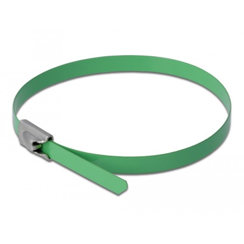 Delock Stainless Steel Cable Ties L 400 x W 4.6 mm green 10 pieces