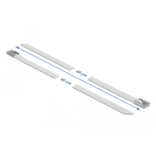Delock Stainless Steel Cable Ties L 400 x W 7.9 mm white 10 pieces