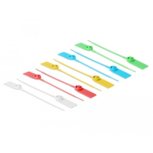 Delock Cable Ties with label tap L 180 x W 2.5 mm 10 pieces assorted colors