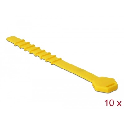 Delock Silicone Cable Ties reusable 10 pieces yellow