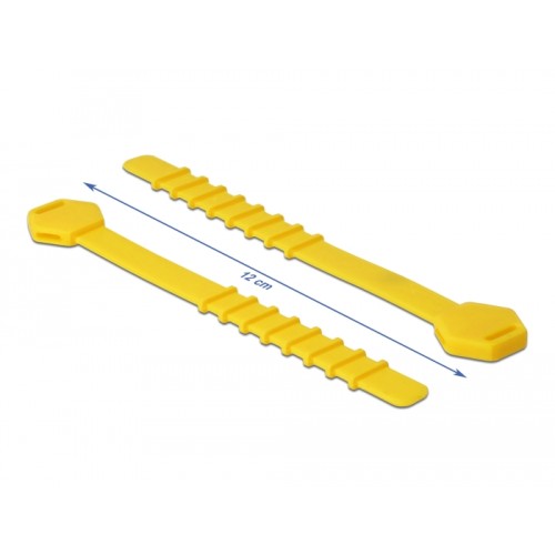 Delock Silicone Cable Ties reusable 10 pieces yellow