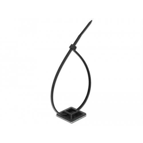 Delock Cable Tie Mount 25 x 25 mm with Cable Tie L 300 x W 4.8 mm black
