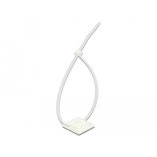 Delock Cable Tie Mount 25 x 25 mm with Cable Tie L 300 x W 4.8 mm white