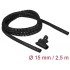 Delock Spiral Hose with Pull-in Tool 2.5 m x 15 mm black